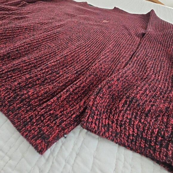 Vintage 90’s Tommy Hilfiger Sweater Men's M Red Black Chunky Knit EUC LS LN - Picture 3 of 14